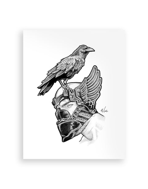 masodeco masodecoart gay art illustration design artist graphite ink print bird mask harness leather